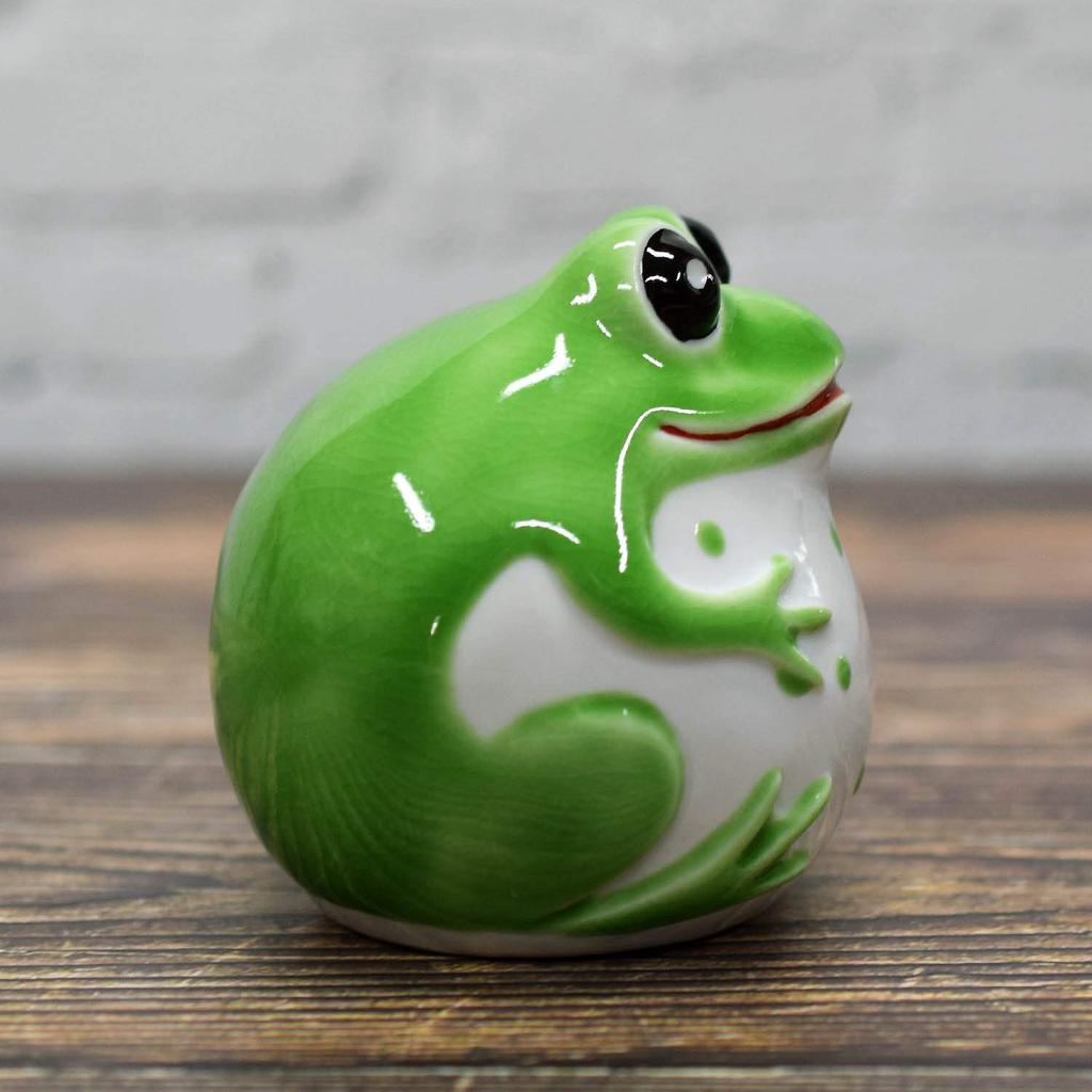 Японская складская статуэтка лягушки Кутани, счастливая лягушка, синяя керамика Кутани, интерьерный талисман на удачу, подарок на день рождения по фен-шуй