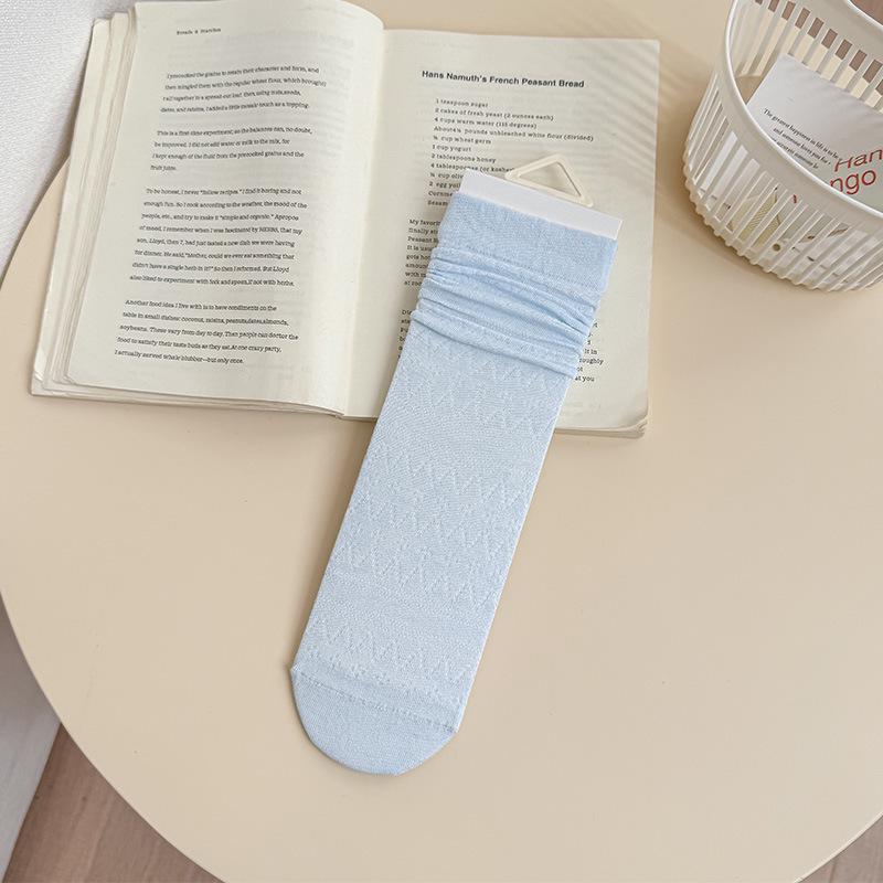 Korean Style Breathable Mesh Silk Mid-Calf Slouch Socks