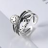Korea Dongdaemun Smiley Face Ring Female Ins Hip Hop Positive Energy Ring Index Finger Ring