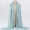 Women's Solid Color Pearl Chiffon Bubble Scarf, Long Silk Headscarf, 70x180cm, Middle Eastern Style