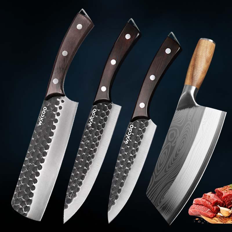 4PCS Kitchen Chef Knife Set Multipurpose Knife Utility Knife Barbecue Knife Stainless Steel Boning Knife