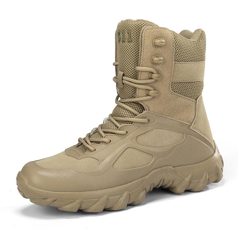 Men's Large Size Breathable Tactical High-Top Outdoor Hiking & Combat Boots