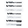 V12 BITURBO/V8 BITURBO 4MATIC+ Letter Emblem - Chrome/Black/Red Styling Fender Logo Sticker for Mercedes Benz