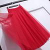 Women's High-End Mesh Pleated Midi Skirt - Summer Slimming Big Swing Tulle Skirt