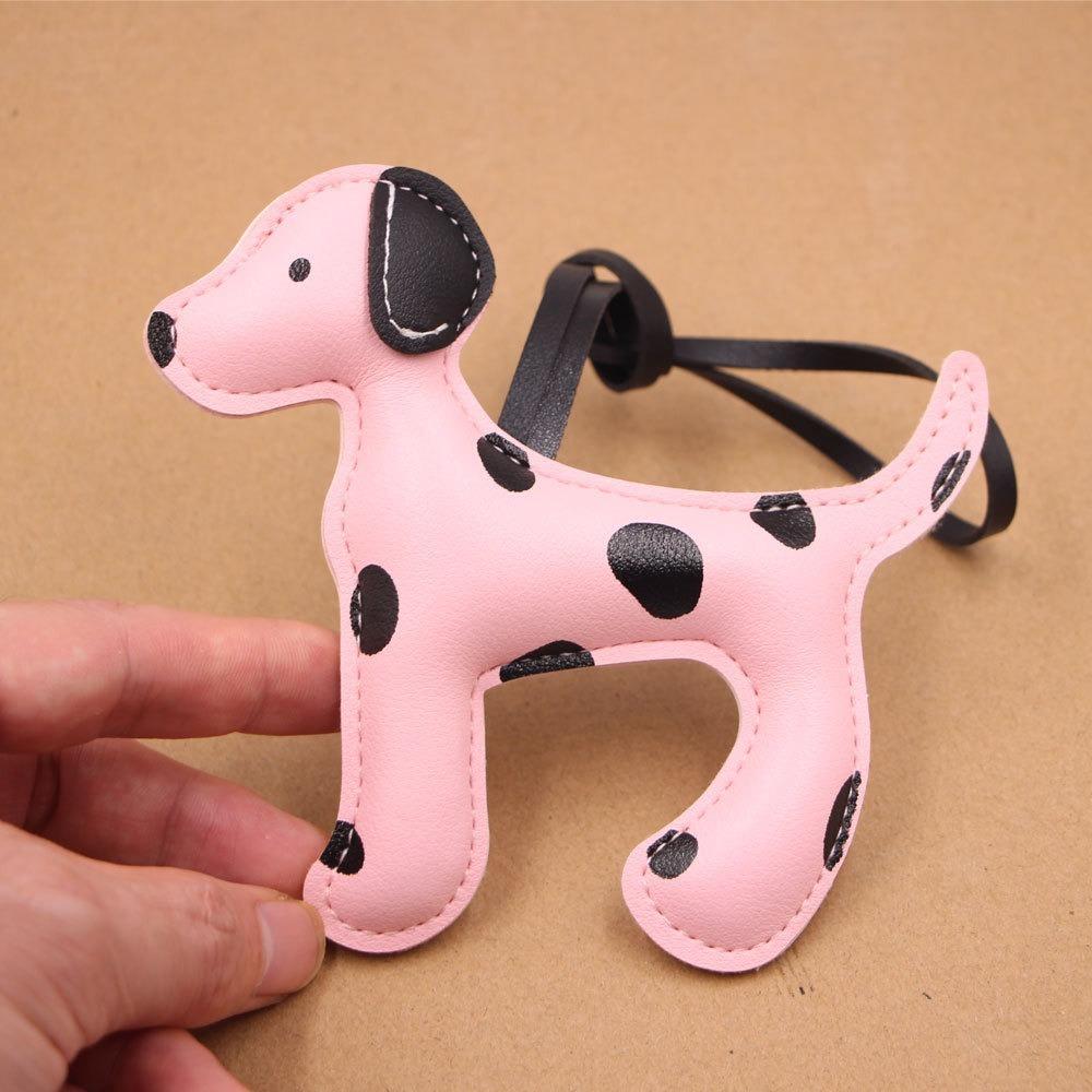 Leather Rope Dalmatian Dog Charm PU leather Bag Charm Pendant Decoration Shoulder Bags Pendant  Bag