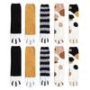 5 Pairs Women Socks Thick Coral Fleece Cartoon Cat Paw Shape Color Matching Mid Tube Elastic Anti-slip Warm Daily Home Wear Socks