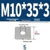 304 Stainless Steel Thickened Square Flat Washer for Curtain Wall (M4-M16)