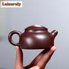 110 мл эстетичные чайники из фиолетовой глины Исин, ручной работы, цветочный горшок в виде птицы, необработанный камень, красная глина, чайник для замачивания чая, чайный сервиз Zisha, подарок