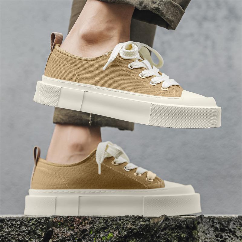 Мужская обувь 2024 новая летняя дышащая тканевая обувь мужская трендовая универсальная обувь для скейтборда повседневная обувь обувь для увеличения роста 44313-J