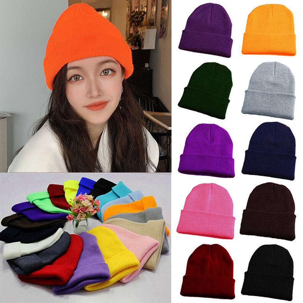 Ladies Casual Cap Woman/Men Female Beanie Caps Winter Autumn Hats Knitted Beanies Warmer Bonnet