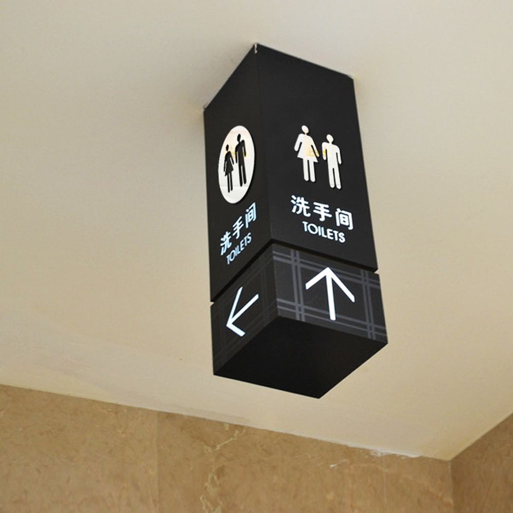 Entrance Bathroom Door Washroom Sign Poster Toilet Wall Stickers Woman & Man Mirror Surface Decal