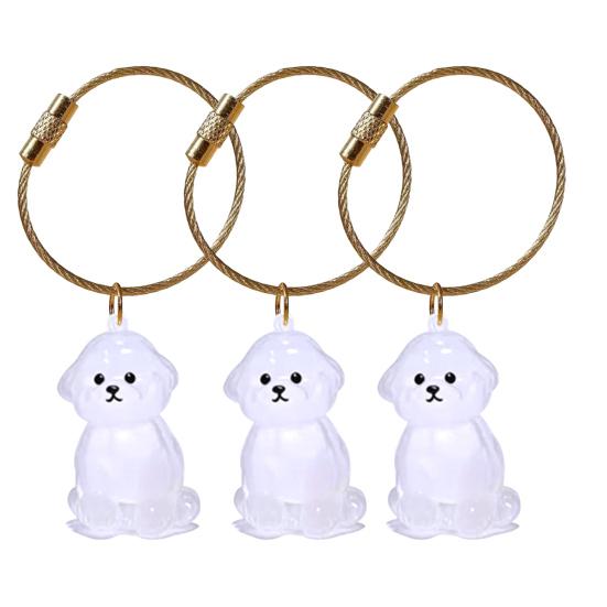 3Pcs Cat Hair Storage Box Keychain Transparent Acrylic Dog Hair Memorial Bottle Pet Hair Collector Container Key Ring Pet Owner Keepsake Gift