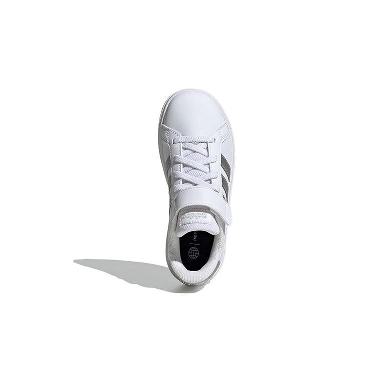 Adidas Grand Court 2.0 Little Kid 'White Matte Silver' GW6516