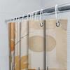 Modern Bathroom Shower Curtain Geometric Floral Design In Beige, Orange White For Home Decor Easy Install With Hook Rings Perfec