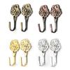 2Pcs/Set Rose Pattern Metal Curtain Hooks Home Wall Door Decorative Hook Backs