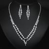 Fashion Rhinestone Necklace Earrings Jewelry Set Women'S Clavicle Chain Banquet Accessories
