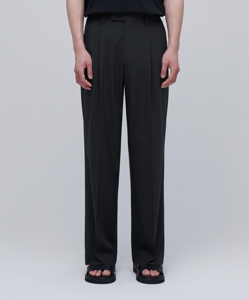 MUSINSA STANDARD [Cooltandard] Real Wide Hidden Banding Slacks [Gray]