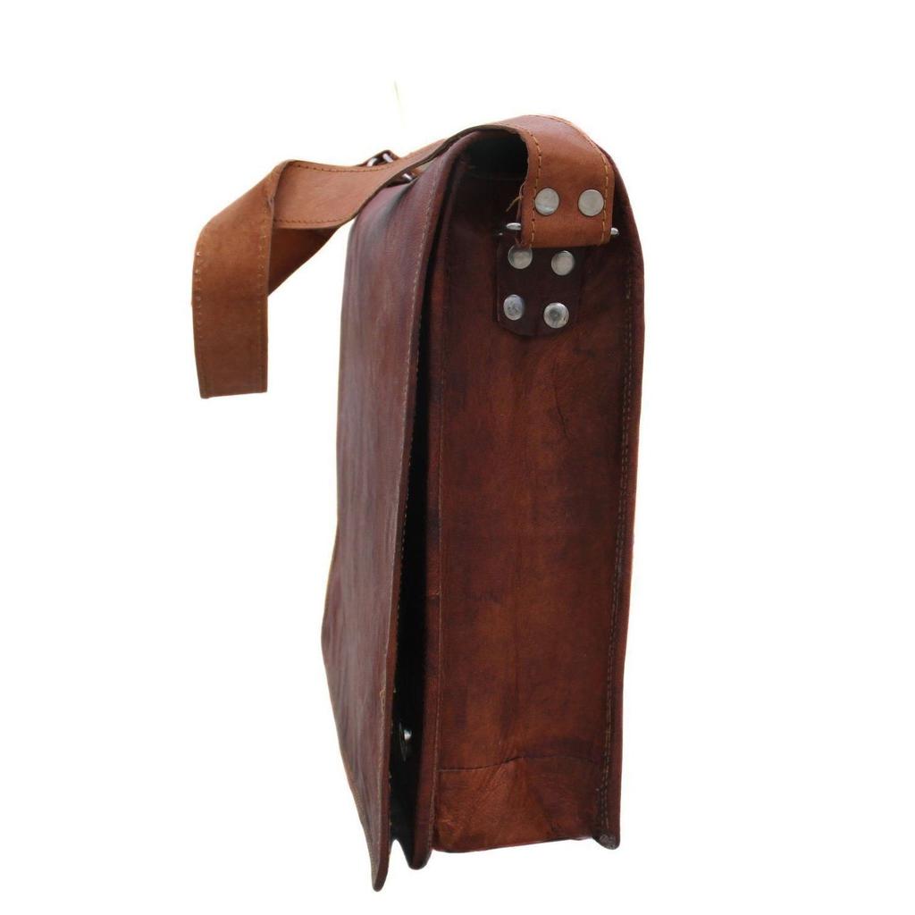 Желтовато-коричневая новая натуральная коричневая кожаная винтажная ретро мужская сумка-мессенджер для ноутбука