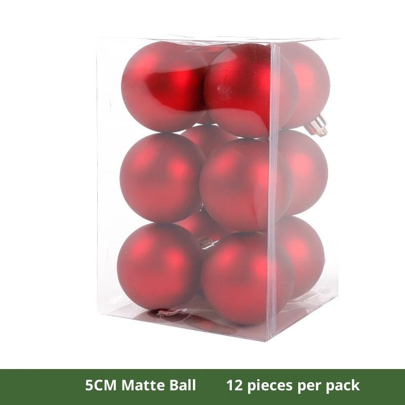 6/12 шт. 3-10 см Рождественские украшения Красные гальванизированные пластиковые рождественские шары Украшения для рождественской елки