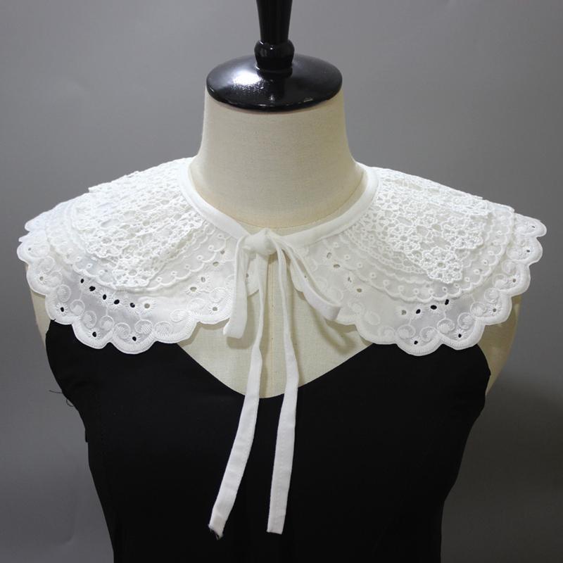 Layer Embroidered Fake Collar Shawl Wrap Decorative Lapel Removable Neckline Ladies Top Collar Clothes Accessories