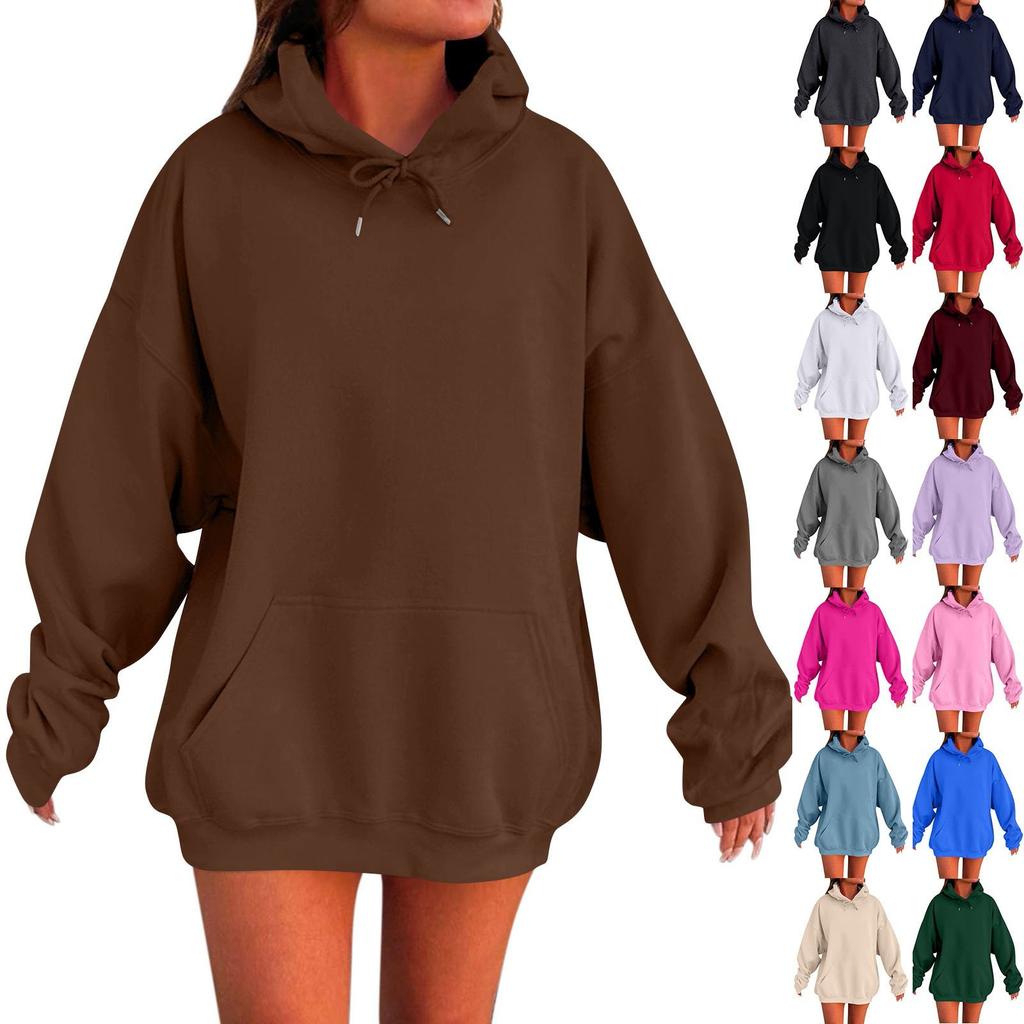 Женская толстовка с длинным рукавом и заниженными плечами, осенняя, с капюшоном, из плюша