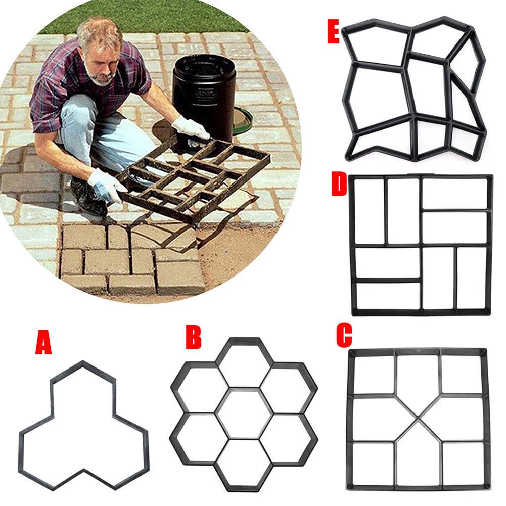 Форма для создания дорожек Пластиковые бетонные формы Многоразовые DIY Вручную Цементный кирпич Камень Дорога Садовые постройки Форма для мощения Декор Jardin