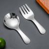 2 шт./компл. из нержавеющей стали, детская ложка, набор вилок с короткой ручкой, зеркальная полировка, мини-мороженое, десерт, чай, суп, ложка, набор вилок, кухонные столовые приборы, посуда