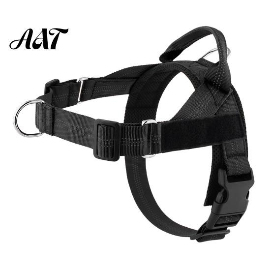 Reinforced Stitching Pet Body Harness No Pull Dog Harness, Adjustable Nylon Vest with Handle, Breathable Ergonomic Chest Protector for Walking