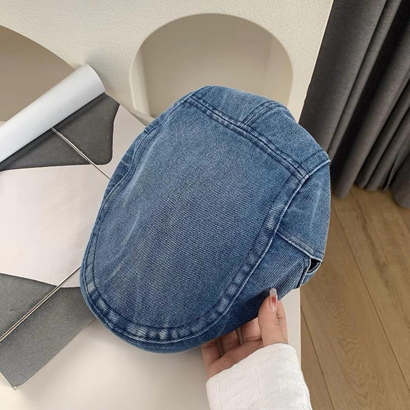 Cowboy Forward Hat Female Trendy Brand Fashion Street Style Painter Hat Literary Retro Newsboy Hat