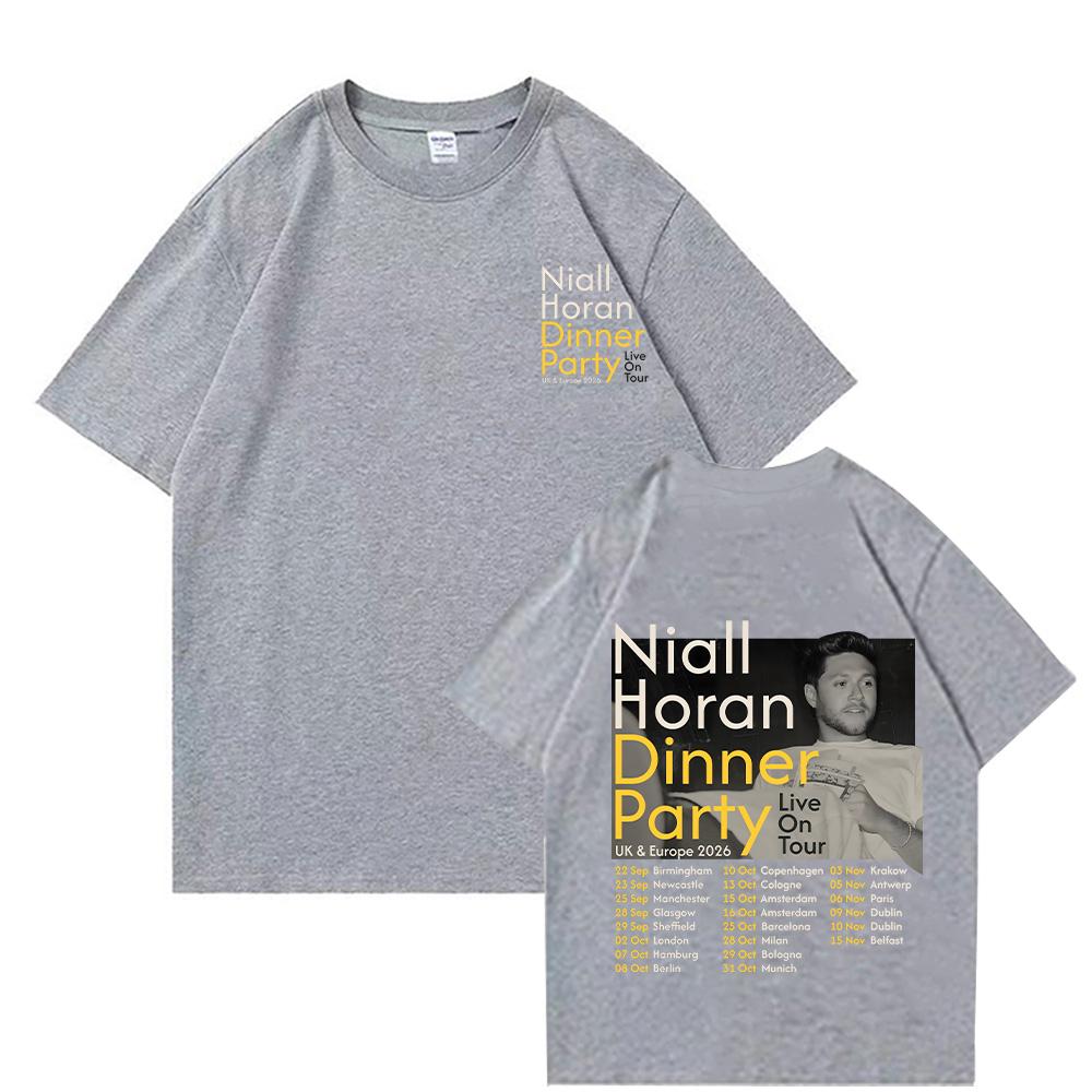 Niall Horan Dinner Party UK & Europe 2026 Live on Tour T Shirts Men Women Harajuku Hip Hop Street T-shirt Cotton Y2K Tees Band T-shirt summer Tops