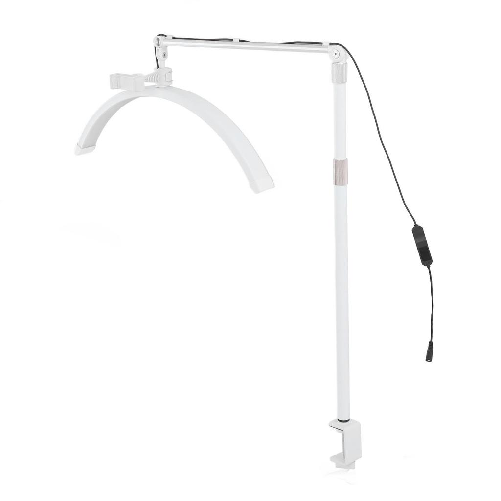 Светодиодный настольный светильник в форме полумесяца 24 дюйма 3200K - 5600K, вращающийся на 360 градусов светильник с телескопической штангой
