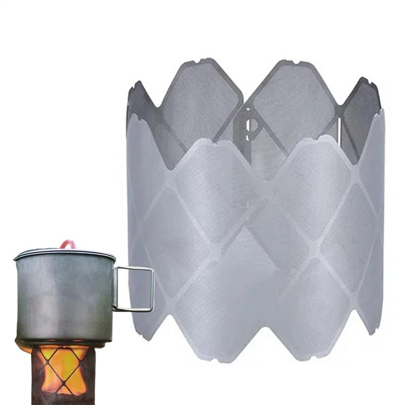 Stove Windscreen Camping Cooking Wind Blocker Stainless Steel Wind Guard Lightweight Picnic Cooker Stove Wind Screen Windshield