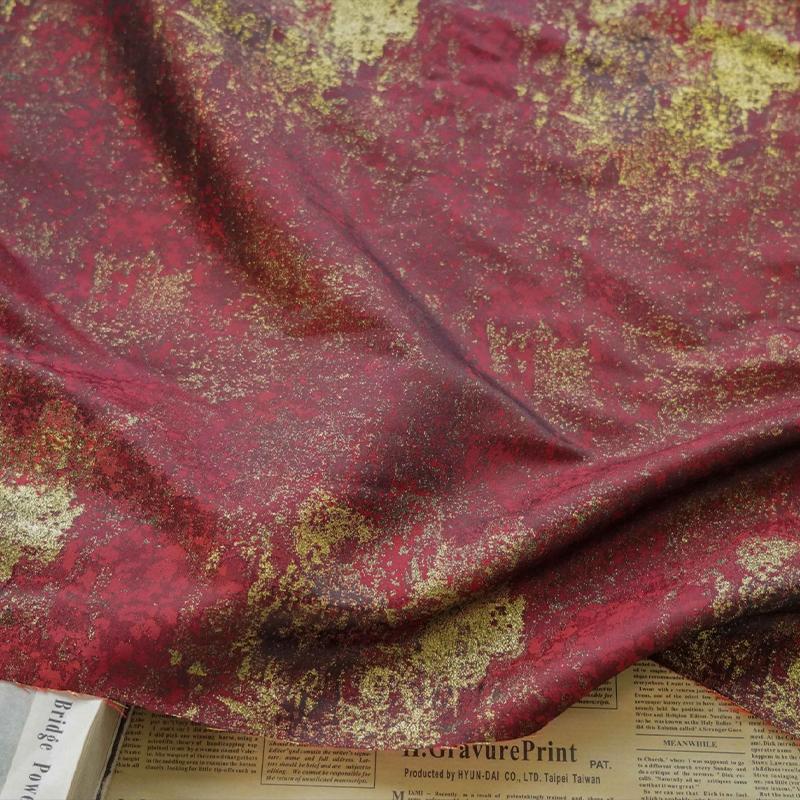 Парча Сатин Абстрактный Жаккард Ткань Ретро Чернильный Дамаск Шелк Дизайнерская Ткань Для Шитья Платья Пальто Обивочный Материал