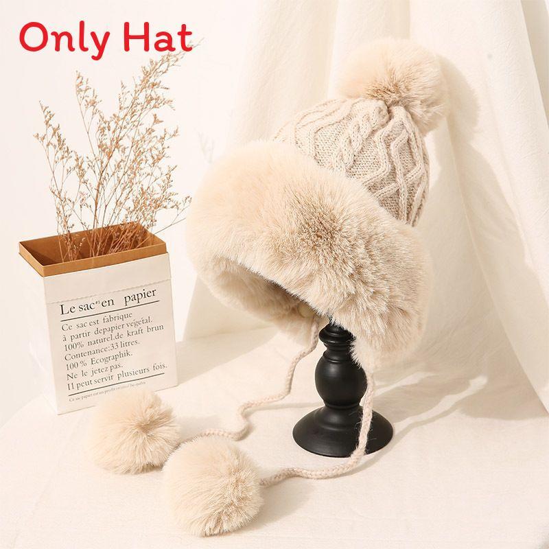 Traditional Style Knitted Hat For Women With Ear Protection And Neck Guard For Winter Cold Weather