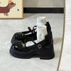 Black Round Head High Heel Platform Small Leather Shoes Women's New Autumn Versatile Japanese Retro French Mary Jane Shoes