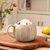 1 керамическая кружка, кофейная чашка, шоколадная молочная чашка, чайная чашка, рельефный дизайн реакции, большая емкость, лепка в виде шара