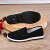 Men's Old Beijing Soft-Soled Black Cloth Shoes - Upgraded Cowhide, Breathable, Comfortable Military Style