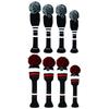 Knitted Golf Club Head Covers 4Pcs/Set | Stretchable Pom-Pom Cover for Driver & Fairway Wood | Striped Contrast Colors