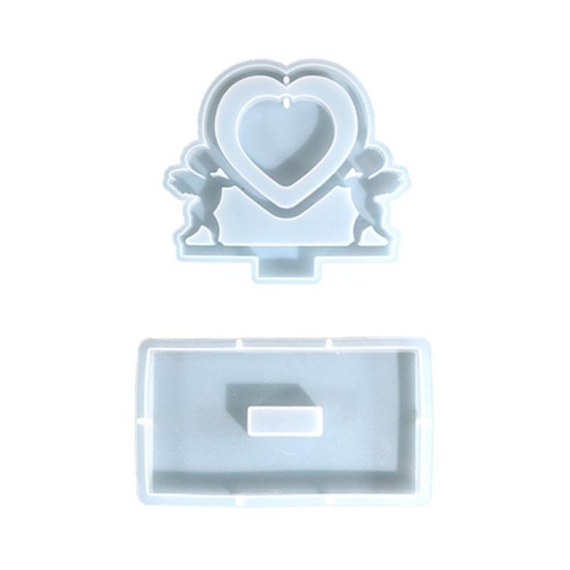 DIY Silicone Mold Heart Photo Cupids Frames Molds Beautiful Heart Shaped Frames Mould for Home Office Table Ornaments