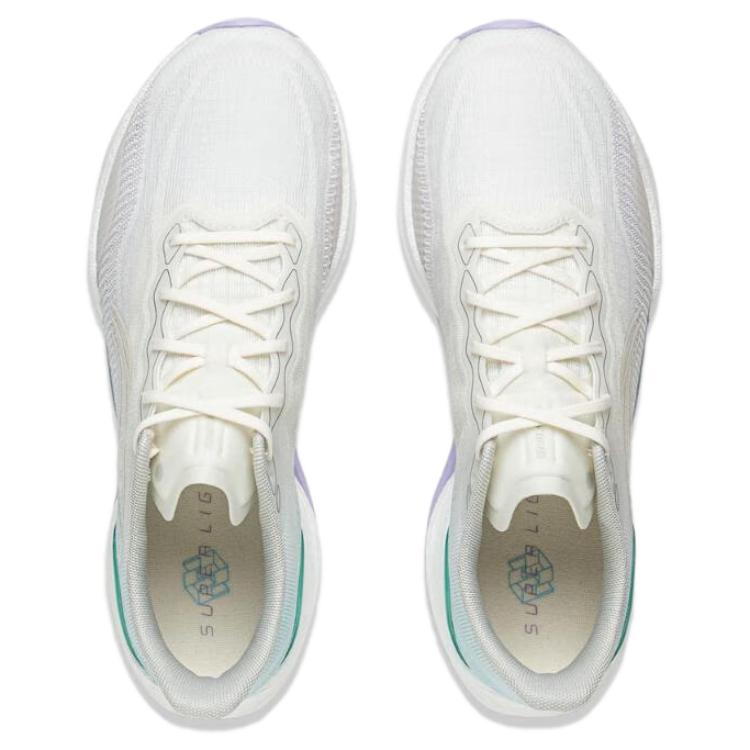 Li Ning Ultra Light 22 Cotton Candy Гоночные Легкие Амортизирующие Кроссовки для Бега Женские Кроссовки Бело-Голубые ARBV002-31