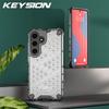 KEYSION Противоударный бронированный чехол для Samsung S25 Ultra 5G Силиконовый + ПК Прозрачный сотовый чехол для телефона Galaxy S25+Plus 5G