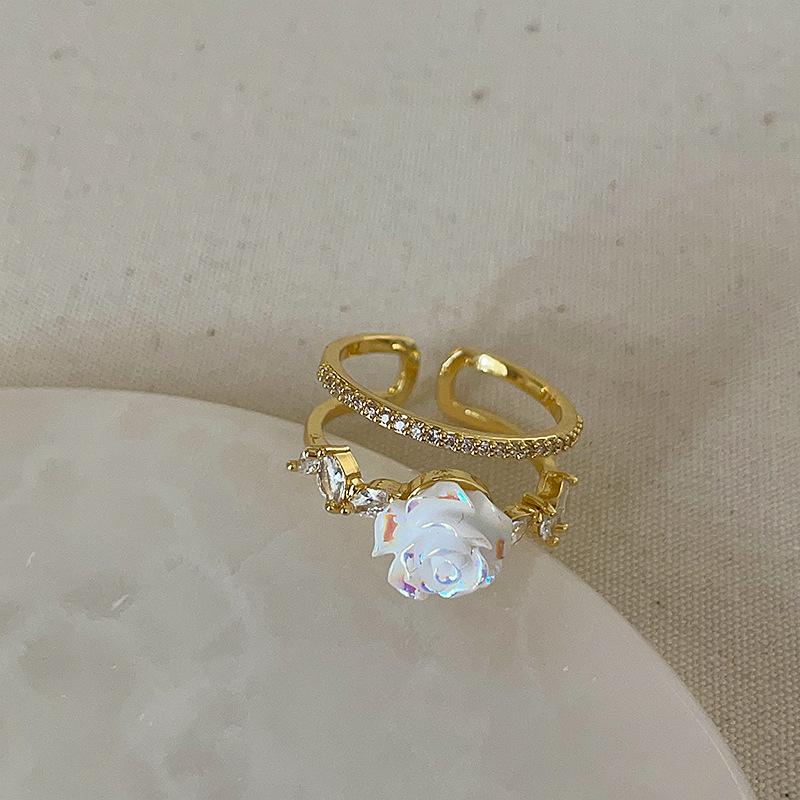 Кольцо с милой бабочкой, цветком, фиолетовым маслом, каплей, женское, нишевое, индивидуальное, высокое чувство, простое, универсальное, модное кольцо