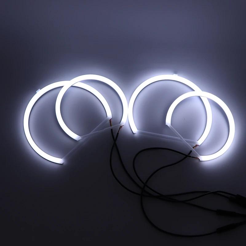 4x131mm SMD Cotton Light Switchback LED Angel Eye Halo Ring Kit For BMW 3 series E46 sedan facelift 2001-2005 Halogen Headlight