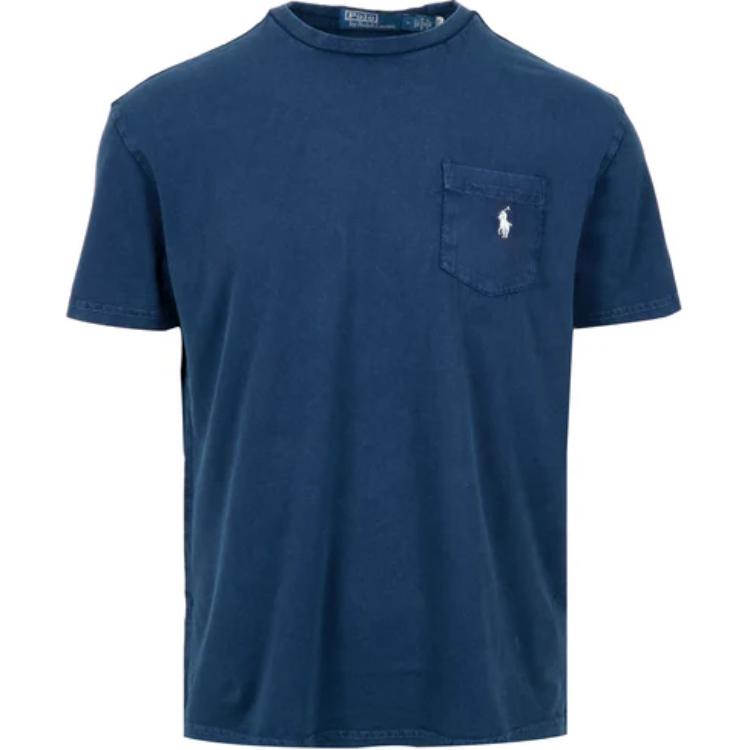Polo Ralph Lauren Logo Embroidered Crew Neck Short Sleeve T-Shirt Men Tops Light-Blue 710835756-028