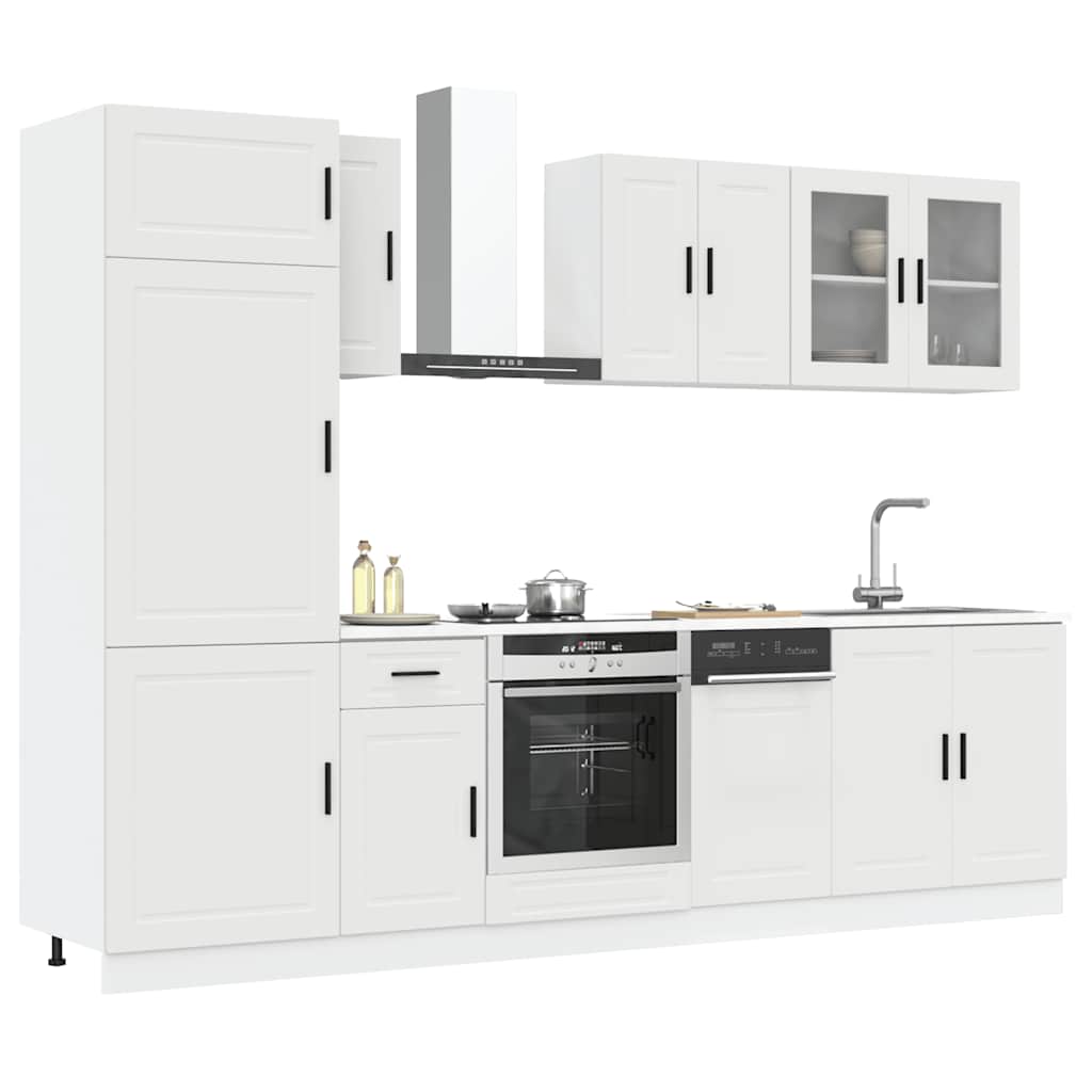 8 Piece Kitchen Cabinet Set Porto in White Particleboard
