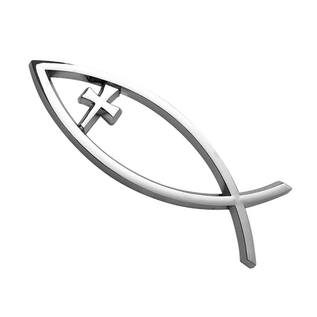 Jesus Ichthys Fish Car Stickers Self Adhesive Designs Religious Car Window Sticker for Windows Laptops & Luggage Durable