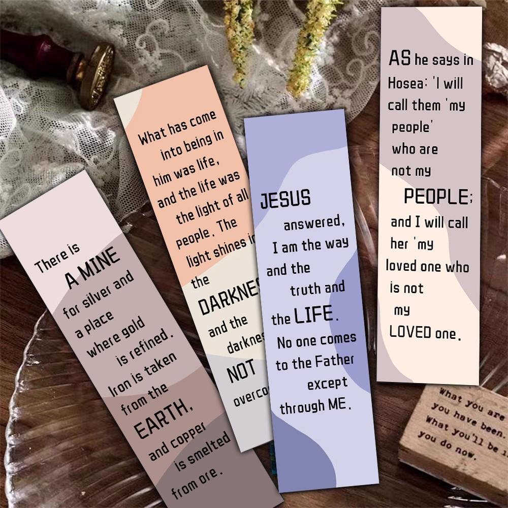 60PCS Simplified Bible Bookmarks Notebook Student Scrapbook Bumper Water DIY Art Decoration Reading Book Cards Bookmark