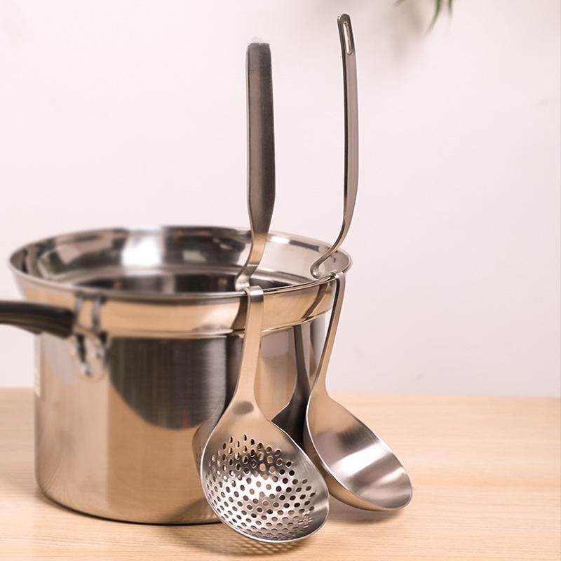 Японская ложка для супа из нержавеющей стали 304 с длинной ручкой — креативный дизайн для каши/горячего горшка в домашнем хозяйстве