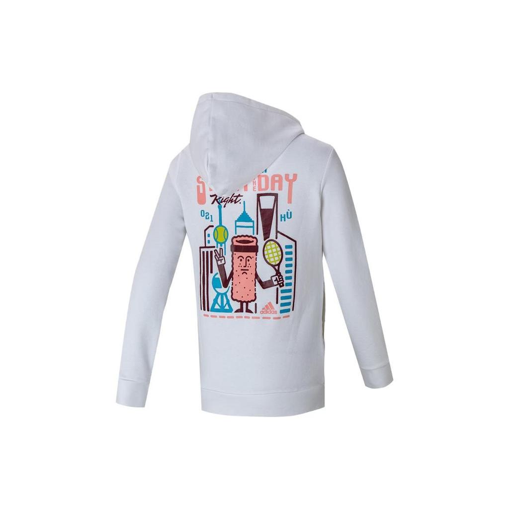 Adidas Letter Print Sports Casual Hoodie Women Hoodies White H31260
