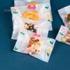 Цветочная серия Cookie Biscuit 100 шт./200 шт. Набор Упаковочные пакеты Полупрозрачные с цветочным принтом Упаковочные пакеты Товары для дома